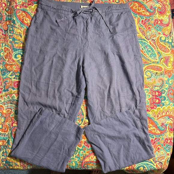 Per Se Women's LINEN Blue Casual Pant - Picture 1 of 5